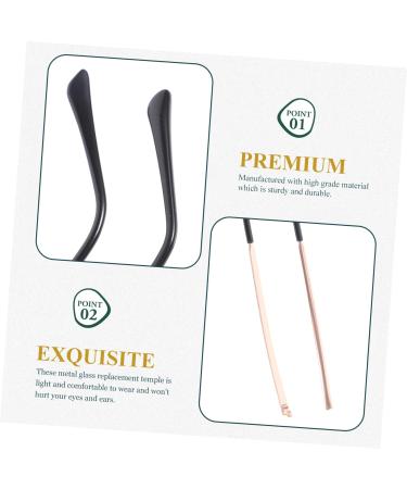 Subsofan Glasses Legs Replacement - Metal Temple Bracket Repair Set for Women - Ros gold 14x3cm - Buy Online on GoSupps.com