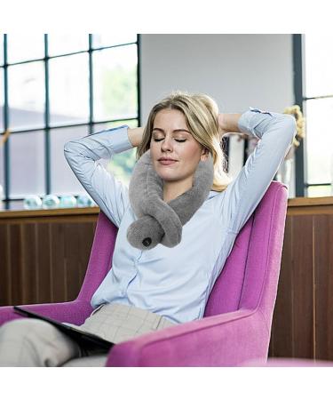 Massage Pillow with Vibration | Neck Cotton Therapy Pillow for Muscle Relaxation & Stress Relief - Gray - Buy Online on GoSupps.com