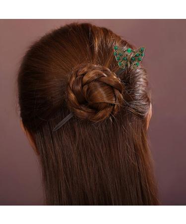 Lurrose Wooden Butterfly Hair Stick | Ethnic Chinese Bridal Hairpin | Wedding Hair Accessories for Women - Buy Online on GoSupps.com
