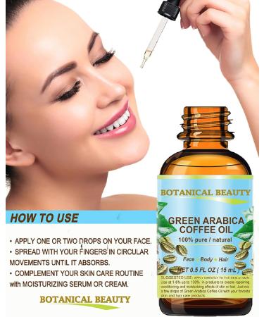 Botanical Beauty GREEN ARABICA COFFEE OIL Brazilian 100% Pure Virgin Unrefined for Face Skin Hair Lip Nails. Anti - Aging Face Oil 0.5 Fl Oz - 15 ml - Buy Online on GoSupps.com