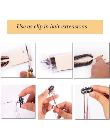 Jinlaili Colorful Hair Extensions - 12 Rainbow Strands for Wigs & Braids | Vibrant Hair Accessories for Women & Girls - Buy Online on GoSupps.com