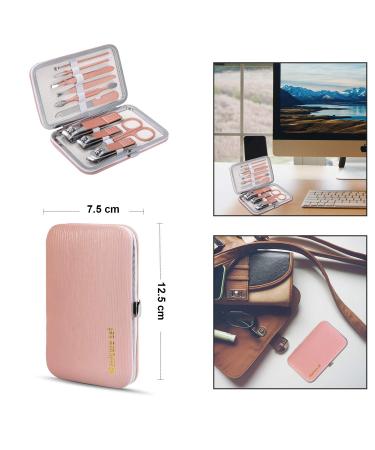 10-Part Manicure & Pedicure Set - Nail Care Kit with Scissors & Clippers | Travel Beauty Essentials (Pink) - Buy Online on GoSupps.com