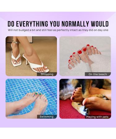 BTArtbox Halloween Press On Toenails - Short White French Tips 32 Piece Kit in 16 Sizes Perfect Fit with Glue for Women - Buy Online on GoSupps.com