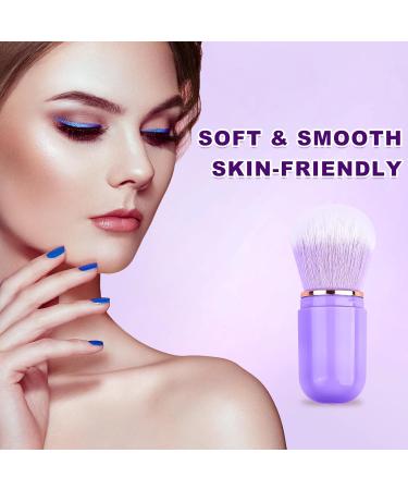 Buy Retractable Kabuki Brush - Travel Makeup Brush for Foundation & Blush Cute Capsule Shape Multi-Color Options Purple - Buy Online on GoSupps.com