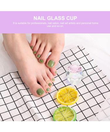 FRCOLOR 7 Pcs Nail Art Crystal Cup Crystal Dappen Dish Nail Powder Dish Nail Monomer Liquid Bowl Dappen Dish with Lid Dappen Dish for Nails Nail Cup Decorative Plate White Crystal Acrylic 5.5x5.5cmx7pcs Pinkx7pcs - Buy Online on GoSupps.com