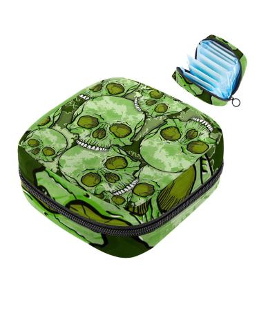 Muoooum pirates skull sword pattern women binding storage bag menstrual pad bag pocket portable menstrual cup pocket with zip for teenagers girls women color 3