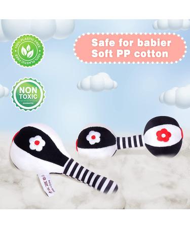 Soft Baby Rattles Set for Infants - 2pcs Dumbbell Toy Rattle for Newborns 0-6 Months - Car Seat and Baby Toys for Infants - Buy Online on GoSupps.com