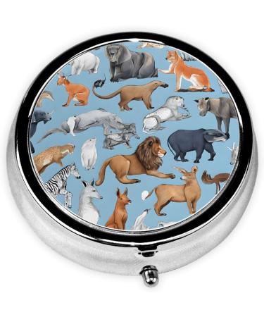 Farm Animal Mini Round Pill Box - 3 Compartment Travel Organizer | Portable Medicine Case for Home & Office - Buy Online on GoSupps.com