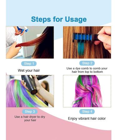 6 Colors Hair Chalk Combs for Girls - Washable Temporary Hair Color Set by EBANKU | Perfect for Birthday, Cosplay, Halloween, Christmas Parties - Buy Online on GoSupps.com
