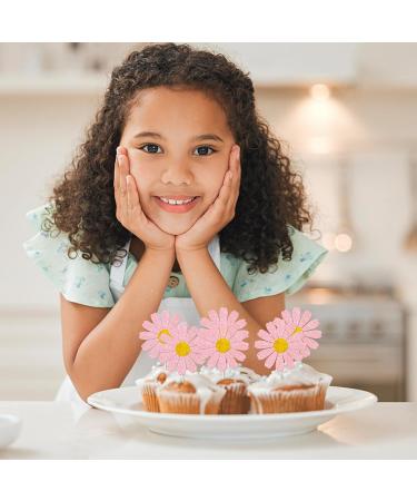 Rsstarxi 24 Pack Daisy Cupcake Toppers Baby Shower Birthday Chrysanthemum Party Cupcake Picks for Daisy Flower Theme Spring Birthday Wedding Party Cake Decorations Pink Design 1 Pink - Buy Online on GoSupps.com