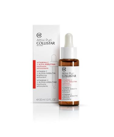 Collistar Attivi Puri Vitamin C Serum + Alpha Arbutin Drops | Anti-Ageing Moisturiser for Sensitive Skin | Silicone Alcohol & Dye-Free - 30 ml - Buy Online on GoSupps.com
