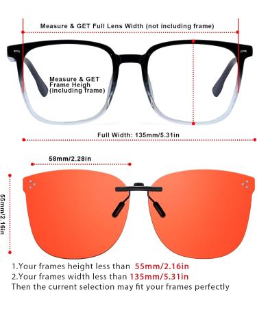 Clip-On Blue Light Blocking Glasses for Large Prescription Frames - TS3168 C01 Orange for Men & Women - Buy Online on GoSupps.com