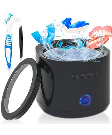 Ultrasonic Cleaner Retainer Cleaning Machine: 42kHz Ultra Sonic Denture Cleaner - 180ML Portable Dental Cleaning Pod for Aligner Braces Mouth Guard