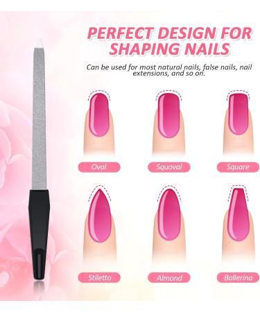 Greoer Nail File Set 6 Pieces Double-Sided Plastic Handle Nail Files Professional Manicure Pedicure Tools for Manicure Pedicure Salon Home Use 6 Sizes - Buy Online on GoSupps.com