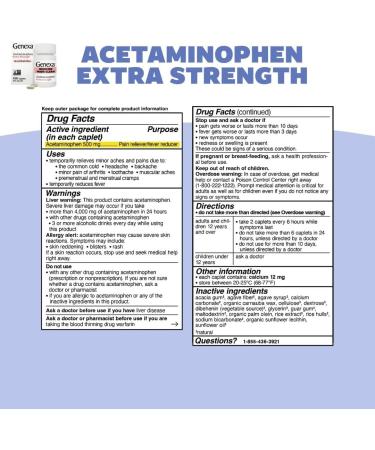 Genexa Adult Pain Relief Bundle | 500mg Acetaminophen Caplets + Homeopathic Arnica Chewables | Fast Relief for Headache Joint & Muscle Pain | OTC + Homeopathic Combo | No Dyes or Artificial Additives - Buy Online on GoSupps.com