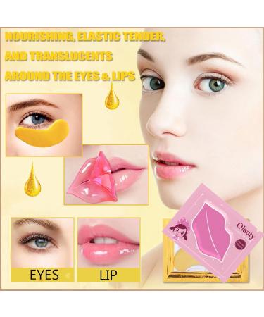 24K Gold Eye & Lip Masks - 20 Pairs Crystal Collagen Patches for Puffy Eyes & Fine Lines - Moisturizing Skin Care Solution - Buy Online on GoSupps.com