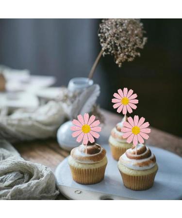 Rsstarxi 24 Pack Daisy Cupcake Toppers Baby Shower Birthday Chrysanthemum Party Cupcake Picks for Daisy Flower Theme Spring Birthday Wedding Party Cake Decorations Pink Design 1 Pink - Buy Online on GoSupps.com