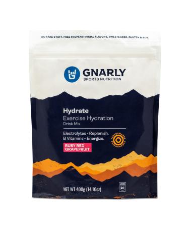 Gnarly Nutrition, Hydrate Electrolyte Powder with B Vitamins and Trace Minerals to Support Workouts, Ruby Red Grapefruit, 40 Servings - Buy Online on GoSupps.com