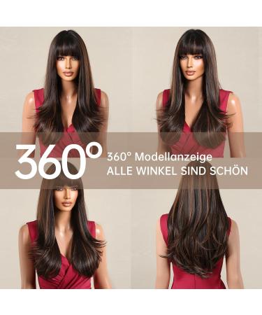 Testar Brown Wig for Women | Long Wavy Brown Blonde Synthetic Hair for Daily Use & Parties - Buy Online on GoSupps.com