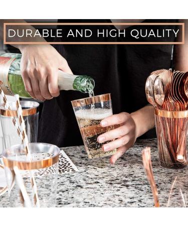 250 Piece Rose Gold Disposable Dinnerware Set for Wedding or Party of 25 - Buy Online on GoSupps.com