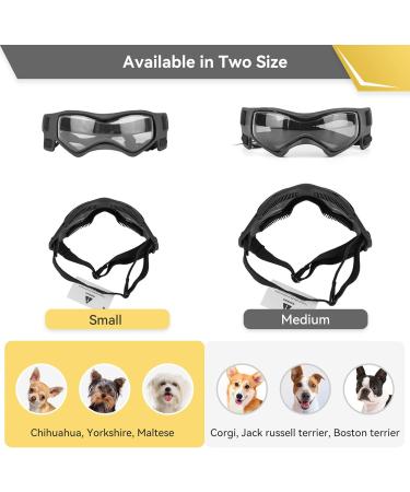 NAMSAN Pet Goggles - Anti-UV, Windproof Dog Sunglasses for Small to Medium Dogs, Adjustable Straps (Black/Orange) - Buy Online on GoSupps.com