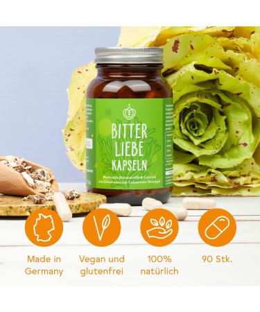 Bitterliebe Bitter Substances Capsules - 90 pcs | Milk Thistle Dandelion & Artichoke | Hildegard von Bingen Recipe | High Dose Detox Support - Buy Online on GoSupps.com