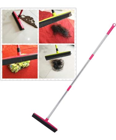XHTLLO Multifunction Telescopic Floor Broom Pet Hair Dust Removal Cleaner Rubber Brush Head Easy To Cleaned Suitable for Floors Carpets(Pinkest) - Buy Online on GoSupps.com