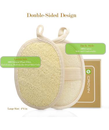 Crovin Loofah Pads - 100% Natural Exfoliating Body Scrubber for Men and Women - 6 Count SPA Gift Set for Bath Shower - Buy Online on GoSupps.com