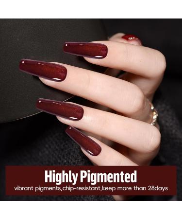 Gel Nail Polish Set 6 Colors Bright Red Burgundy Dark Glitter Red Soak-Off UV/LED Nail Polish Gel for Home Salon DIY Nail Art 5ML - Buy Online on GoSupps.com