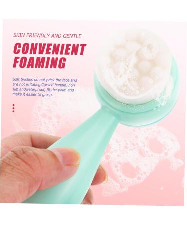 Housoutil Silicone Face Face Wash Silicone Facial Cleansing Brush Cleansing Facial Body Brush Home Accessory Face Cleaners Handle Silica Gel Pores 12x4.5cm Green - Buy Online on GoSupps.com