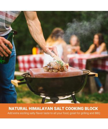 only fire Himalayan Salt Block Cooking Plate 12" X 8" X 1.5" for Cooking Grilling Cutting and Serving - Buy Online on GoSupps.com