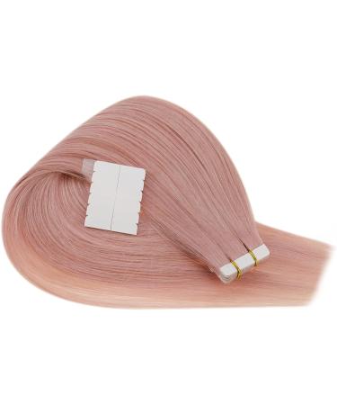 RUNATURE 18 Inch Pink Tape in Human Hair Extensions - 10Pcs, 25g | Real Invisible Pink Tape Extensions 18 Inch #Pink - Buy Online on GoSupps.com