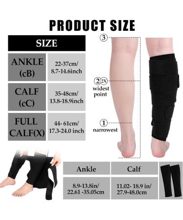 3 Pairs Lymphedema Compression Leg Wraps - Adjustable Medical Shin Splint Covers for Fatigue Relief (Black - Buy Online on GoSupps.com