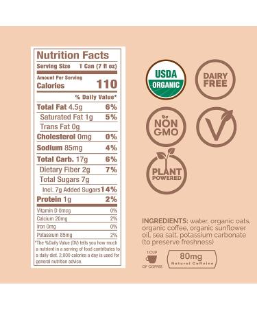 RISE Brewing Co. Oat Milk Nitro Cold Brew Latte | No Sugar | Vegan | Organic | Low Acidity | 7 fl. oz. (12 Pack) - Buy Online on GoSupps.com