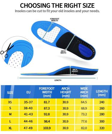 Orthopedic Heel Spur Shoe Inserts for Flat Feet & Plantar Fasciitis - XS Yellow Insoles for Men & Women (35-38) - Buy Online on GoSupps.com