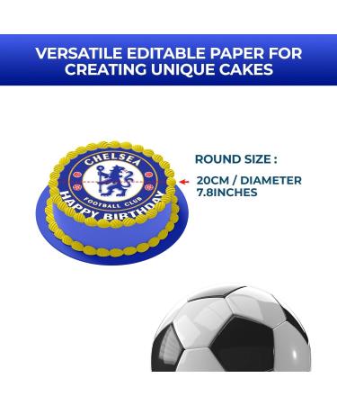 YummyArt Edible Cake Topper - edible cake decorations 20cm diameter edible cake toppers compatible with chelsea cake toppers edible football cake toppers edible - Buy Online on GoSupps.com