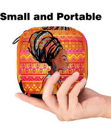 Shop Art African Woman Pattern Women's Binding Pocket - Large Menstrual Cup Cylinder with Zipper & Multi-Colored Insert Bags for Girls & Women - Buy Online on GoSupps.com