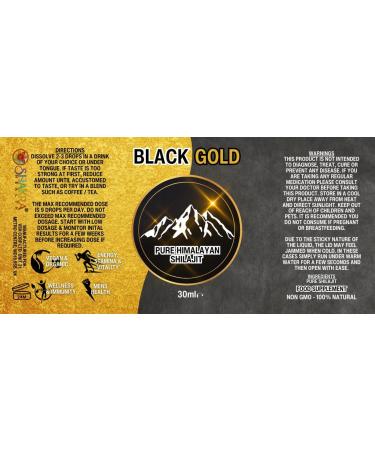 Black Gold Himalaya Shilajit Liquid Drops 30ml - Pure Ayurvedic Fulvic & Humic Resin with Trace Minerals - Maximum Potency - Buy Online on GoSupps.com