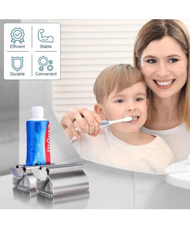 Zivacate 2 Pack Stainless Steel Toothpaste Tube Squeezer & Dispenser - Effortless Toothpaste Tube Rolling with Holder Seat Function - Buy Online on GoSupps.com
