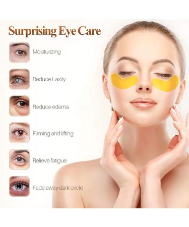 KAIQIKAIXI Gold Gel Under Eye Patches - 10 Pairs with Hyaluronic Acid & Collagen for Dark Circles Puffiness & Wrinkles - Buy Online on GoSupps.com