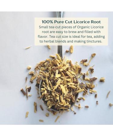 Organic Licorice Root 200g Tea Cut Loose Herbal Tea Caffeine-Free Glycyrrhiza Glabra Egyptian Liquorice Dried Bulk | DRAGONFLY HERBS 200 grams - Buy Online on GoSupps.com