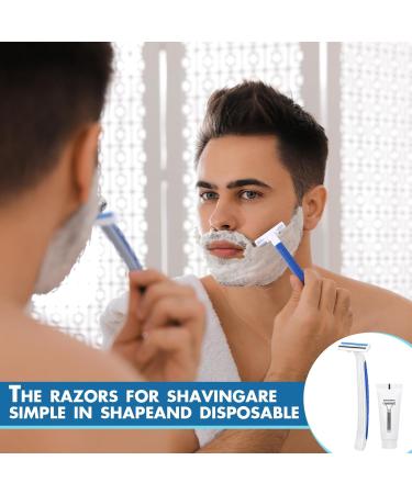50 Sets Disposable Razors in Bulk - Twin Blade Razors with Shaving Cream | Individually Wrapped for Men & Women | Perfect for Homeless Hotels Shelters & Travel - Buy Online on GoSupps.com