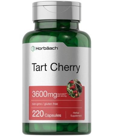Horb ach Tart Cherry Extract Capsules | 3600mg | 220 Pills | Non-GMO Gluten Free | Traditional Herbal Supplement 220 Count (Pack of 1)