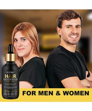 Minoxidil & Biotin Hair Growth Serum for Men and Women - 5% Treatment for Stronger, Thicker Hair - Natural Thickening Solution - Stop Hair Loss - 1-Month Supply - Buy Online on GoSupps.com