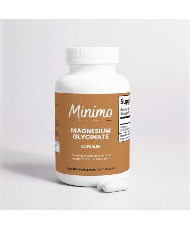 Minimo Nutrition Magnesium Glycinate 275mg 3rd Party Tested Supplement to Support Stress Relief Sleep Heart Health Nerves Muscles and Metabolism* 90 Capsules - Buy Online on GoSupps.com