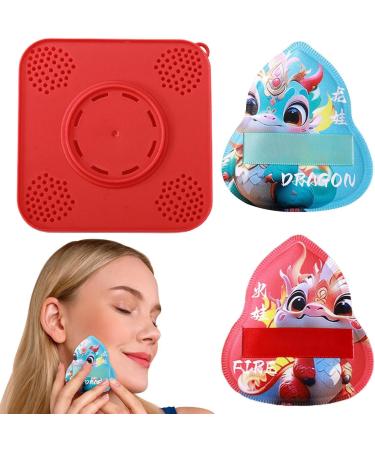 Makeup Powder Puff - Dragon Pattern Setting Powder Puff Face Makeup Puff with Storage Box Beauty Makeup Tools Makeup Sponges for Women - Buy Online on GoSupps.com