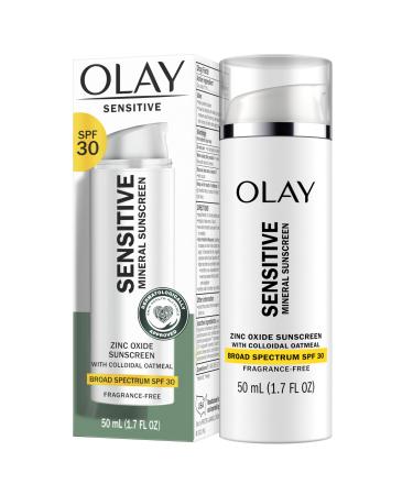 Olay Sensitive Mineral Sunscreen Zinc Oxide Sunscreen Broad Spectrum SPF 30 50 ml (1.7oz)