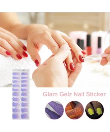 Streysisl Gel Nail Strips Gel Nail Stickers Shiny Nail Stickers with Nail Lamps Semi-Cured Gel Nail Polish Strips with Lamp Glitter Nail Gel Nail Polish Stickers Suitable N037 - Buy Online on GoSupps.com