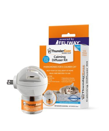 ThunderEase Cat Calming Pheromone Diffuser Kit | Powered by FELIWAY | Reduce Scratching, Urine Spraying, Marking and Anxiety 30 Day Supply