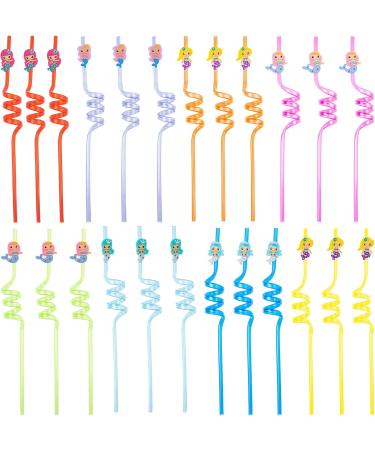 KisSealed 24 Pieces Mermaid Straws Party Favors for Mermaid Birthday Party Supplies Reusable Mermaid Drinking Plastic Straws Under The Sea Party Supplies Favors - Buy Online on GoSupps.com